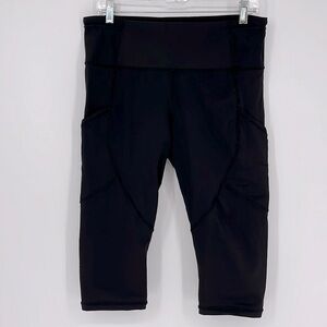 Lululemon Outrun 17” Crop Ruched Back Leggings Black Luxtreme Size 12